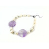 Exclusive bracelet &quot;Amethyst pearl&quot; Amethyst faceted coin, Pearls, fig