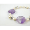 Exclusive bracelet &quot;Amethyst pearl&quot; Amethyst faceted coin, Pearls, fig