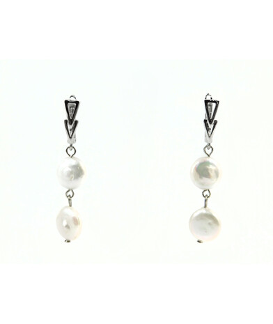 Exclusive earrings "Rococo" Pearls coin