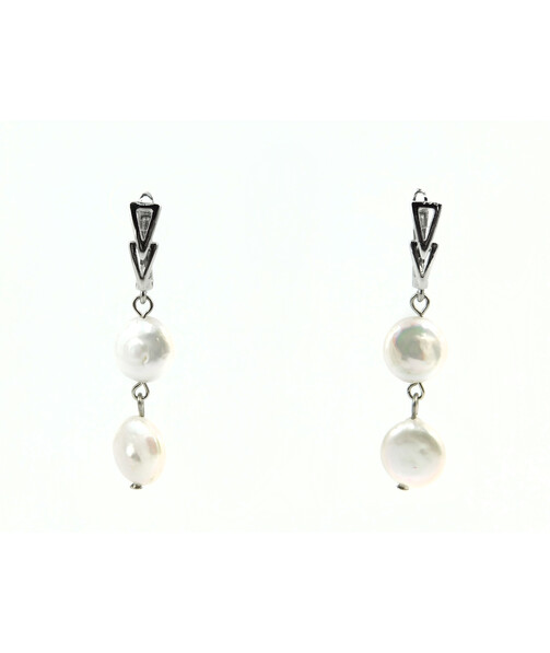 Exclusive earrings "Rococo" Pearls coin