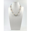 Exclusive necklace &quot;Lola&quot; Rose quartz facet, Aquamarine, Onyx crumb