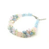 Exclusive bracelet &quot;Lola&quot; Rose quartz face, Aquamarine, Onyx crumb