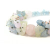 Exclusive bracelet &quot;Lola&quot; Rose quartz face, Aquamarine, Onyx crumb