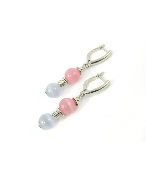 Exclusive earrings "Marshmallow" Cat's eye