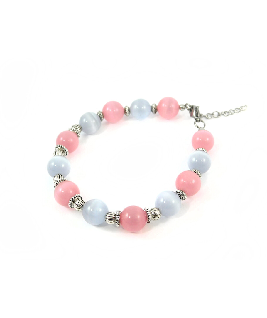 Exclusive bracelet "Marshmallow" Cat's eye, clasp