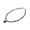 Exclusive necklace &quot;Pomegranate Garden&quot; Pomegranate, facet, Zoisite, barrel