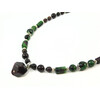 Exclusive necklace &quot;Pomegranate Garden&quot; Pomegranate, facet, Zoisite, barrel