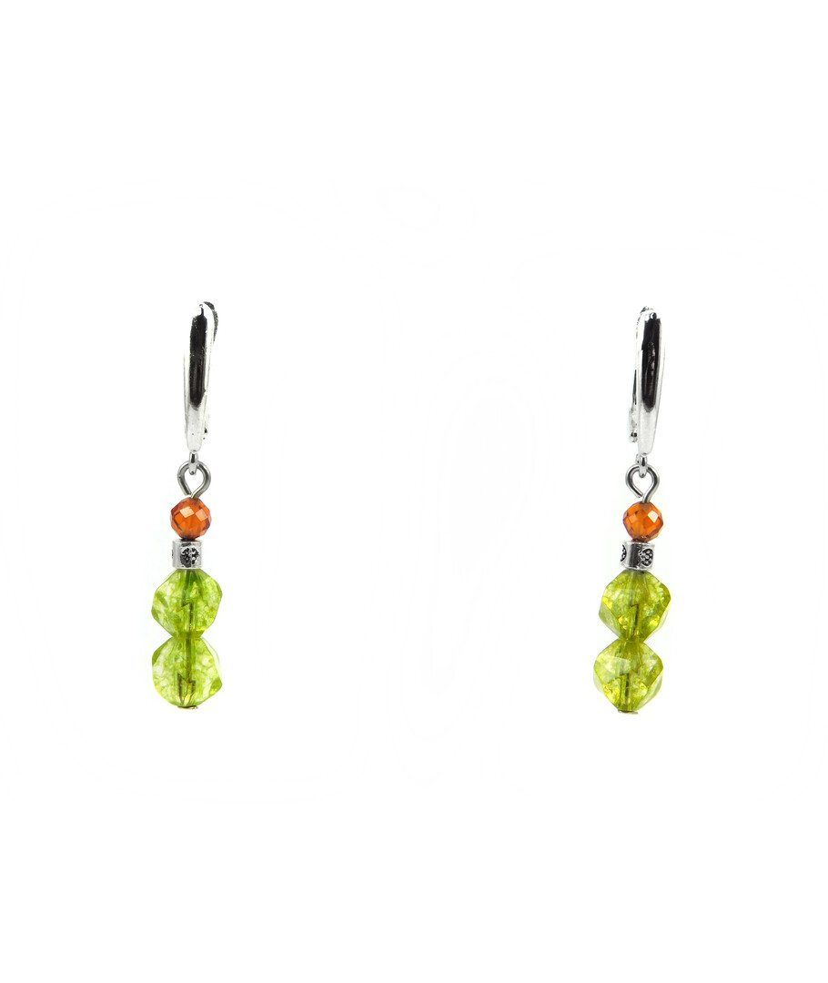 Exclusive earrings "Marzipan" Quartz facet, Zircon facet