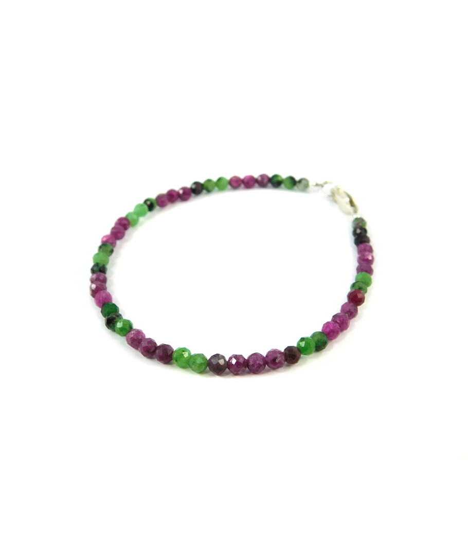 Ruby bracelet, Zoisite facet, silver