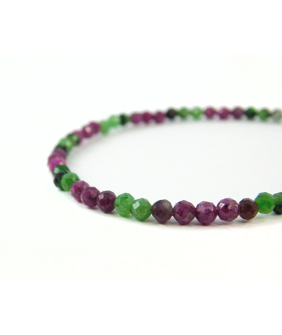 Ruby bracelet, Zoisite facet, silver