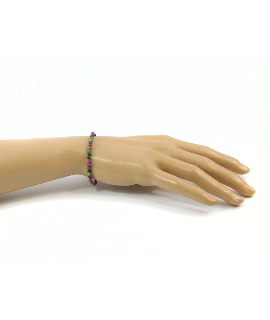 Ruby bracelet, Zoisite facet, silver