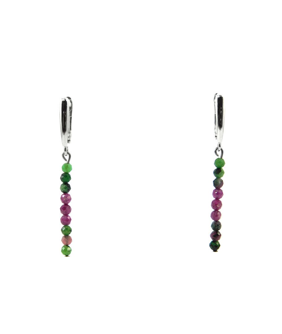 Ruby, Zoisite facet earrings