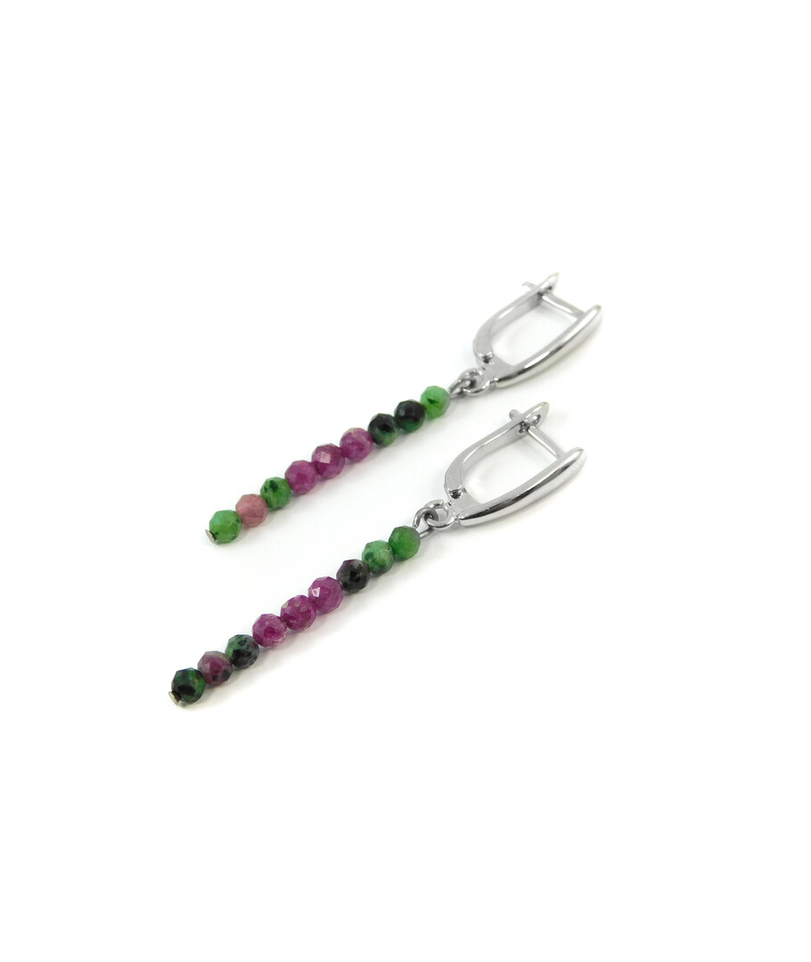 Ruby, Zoisite facet earrings