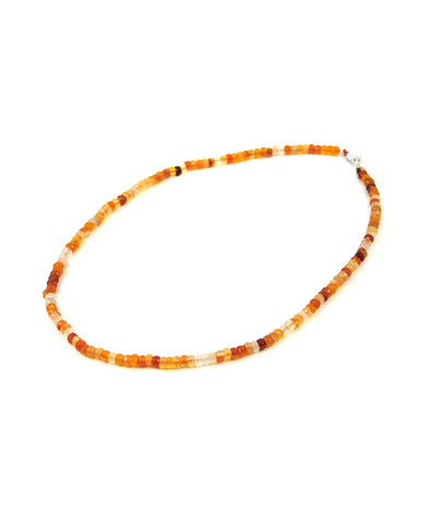 Carnelian rondel facet necklace, silver