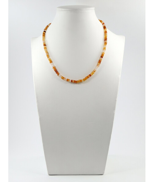 Carnelian rondel facet necklace, silver