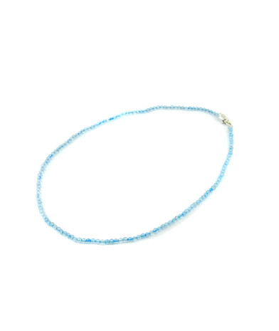 Topaz necklace blue face, silver