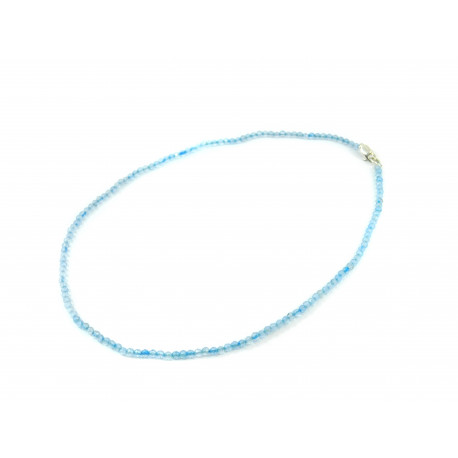 Ожерелье Топаз голубой грань, серебро