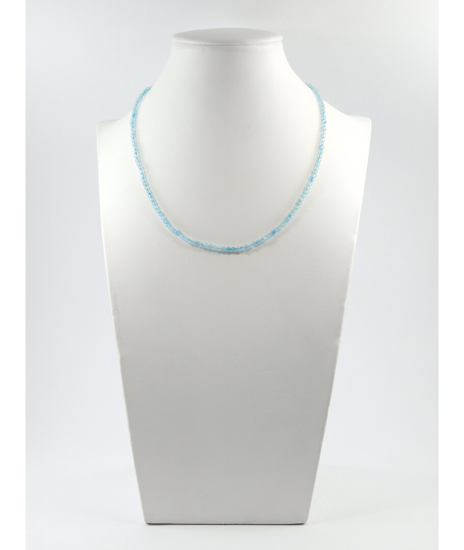 Topaz necklace blue face, silver