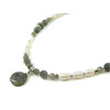 Exclusive necklace &quot;Labrador garden&quot; Labrador face, oval pearls