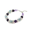 Exclusive bracelet &quot;Lola&quot; Amethyst, Aquamarine, Rock crystal crumb