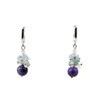 Exclusive earrings &quot;Lola&quot; Amethyst, Aquamarine, Rock crystal crumb