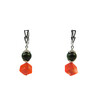 Exclusive earrings &quot;Prima donna&quot; Jadeite, Coral cube