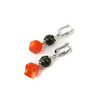 Exclusive earrings &quot;Prima donna&quot; Jadeite, Coral cube