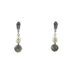 Exclusive earrings &quot;Labrador garden&quot; Labrador face, Oval pearls