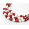 Exclusive necklace &quot;Prima Donna&quot; Coral press, Sponge, rondel, 3 rows