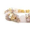 Exclusive bracelet &quot;Lola&quot; Rose quartz face, Mother of pearl, Cat&#039;s eye crumb