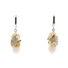 Exclusive earrings &quot;Lola&quot; Rose quartz facet, Mother of pearl, Cat&#039;s eye crumb