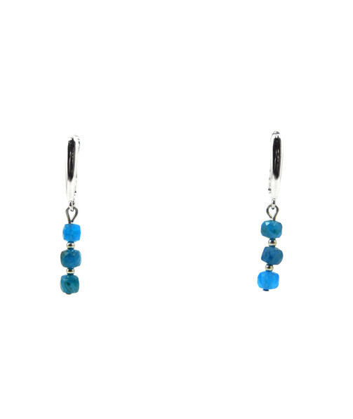 Earrings Apatite cubic face