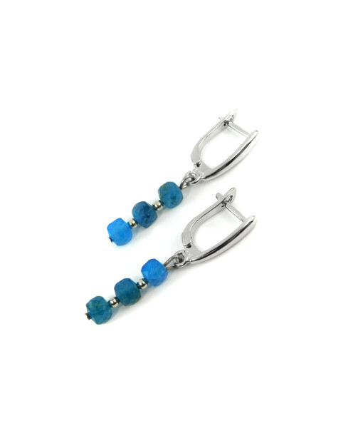 Earrings Apatite cubic face