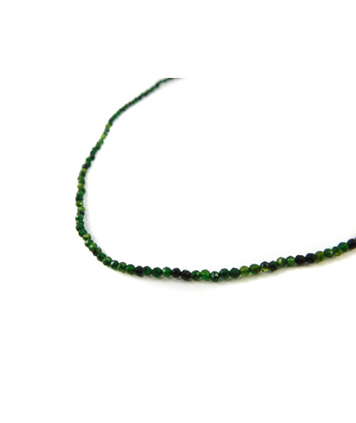 Chrome diopside necklace, silver