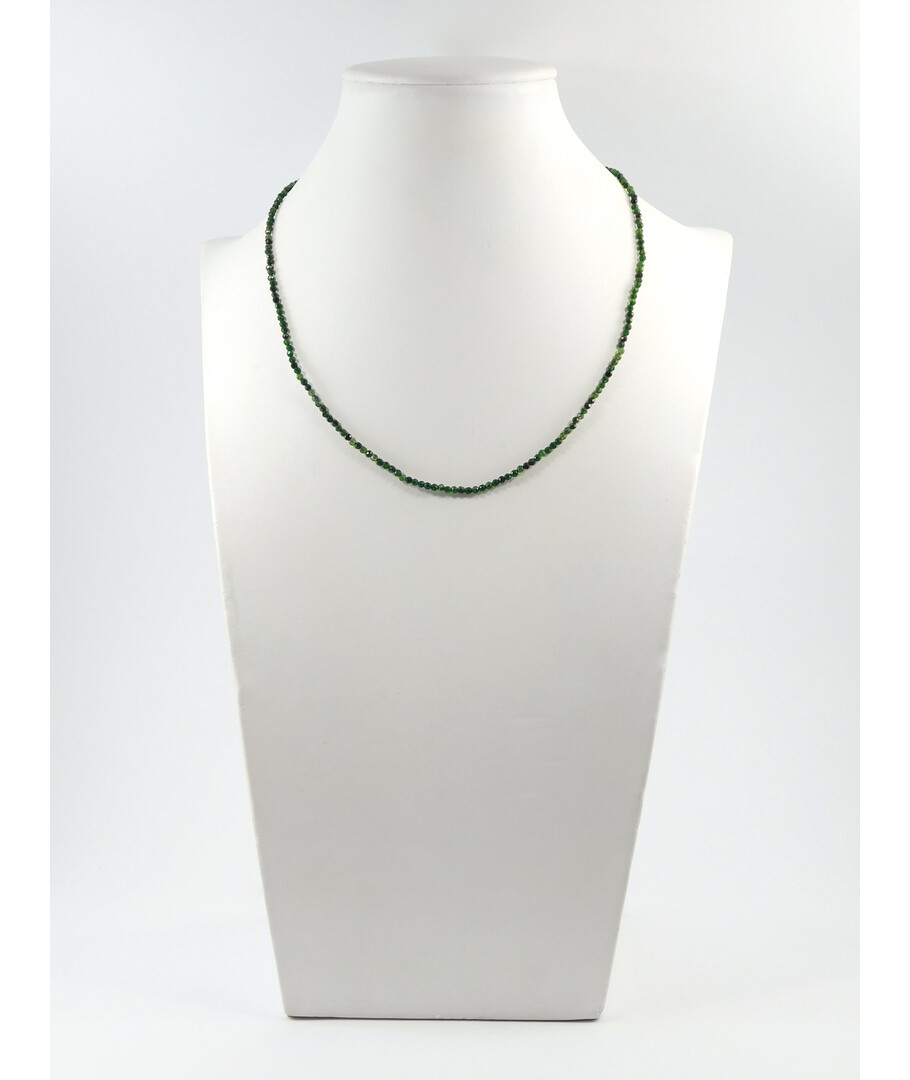 Chrome diopside necklace, silver