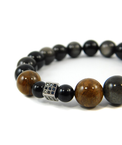 Bracelet Obsidian, Jasper, Tourmaline