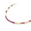 Exclusive necklace &quot;Penelope&quot; Ruby rondel, Pearls, rondel, silver