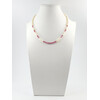 Exclusive necklace &quot;Penelope&quot; Ruby rondel, Pearls, rondel, silver