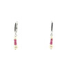 Exclusive earrings &quot;Penelope&quot; Ruby rondel, Pearls, silver