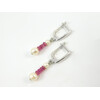 Exclusive earrings &quot;Penelope&quot; Ruby rondel, Pearls, silver