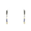 Exclusive earrings &quot;Penelope&quot; Tanzanite rondel, Pearls, silver