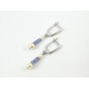 Exclusive earrings &quot;Penelope&quot; Tanzanite rondel, Pearls, silver