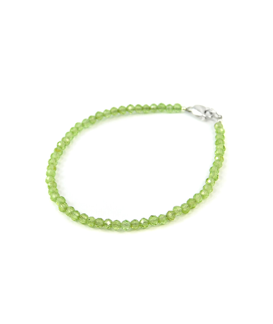 Bracelet chrysolite facet, silver