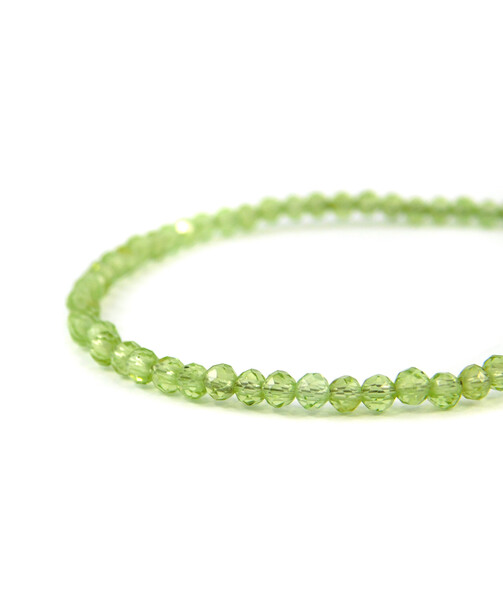 Bracelet chrysolite facet, silver