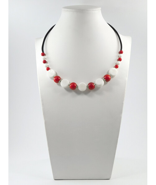 Exclusive necklace "Prima donna" Coral press, Spongy, coin