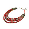 Exclusive necklace &quot;Volodymyr&quot; Coral, rice, 5 rows