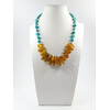 Exclusive necklace &quot;Celis&quot; Amber crumb, Turquoise, cube