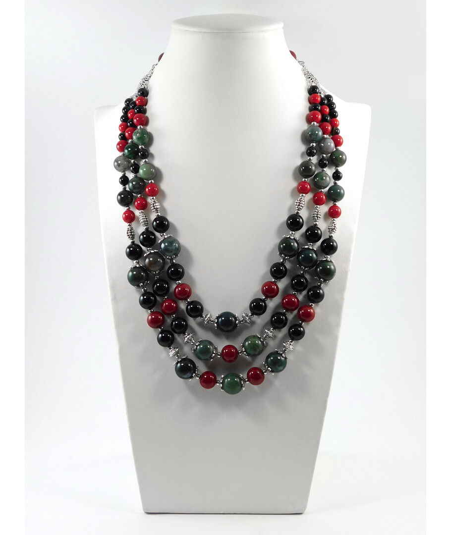 Exclusive necklace "Julia" Jasper, Coral, Agate