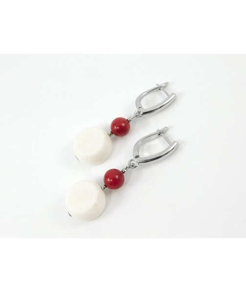 Exclusive earrings "Prima donna" Coral press, Sponge coin