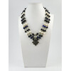 Exclusive necklace &quot;Hutsul motifs&quot; Lava, Shungite, Tiger&#039;s eye, Pearls, 3 rows